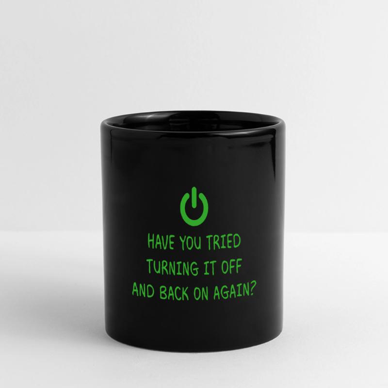 Turning it off Programming Computer Science Gift Full Colour Panoramic Mug