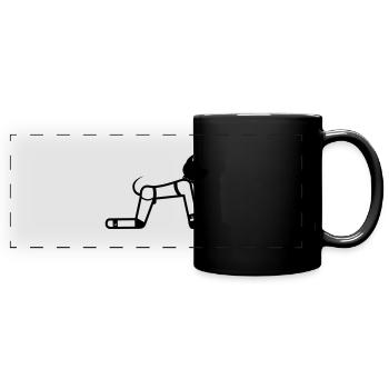 Puppy Human Pupplay Fetisch Strichmännchen - Panorama-Tasse farbig - Schwarz - Vorne