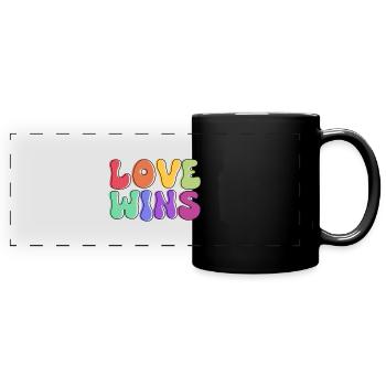 Love Wins - Panorama-Tasse farbig - Schwarz - Vorne
