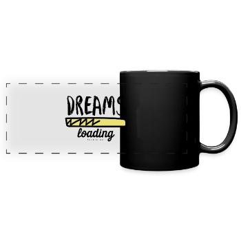 Dreams loading please wait - Panorama-Tasse farbig - Schwarz - Vorne