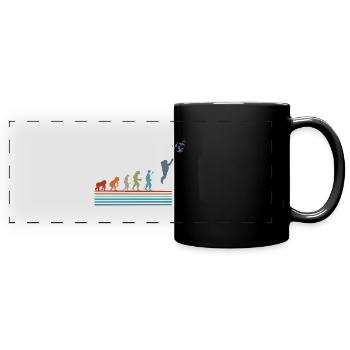 Évolution rétro vintage Astronaute - Mug panoramique uni - noir - Devant