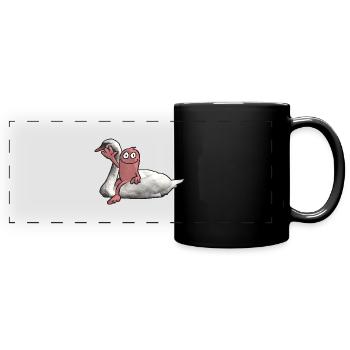 Cavalier de cygne - Mug panoramique uni - noir - Devant
