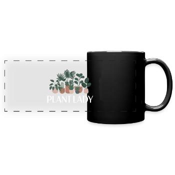 Dame des plantes - Mug panoramique uni - noir - Devant
