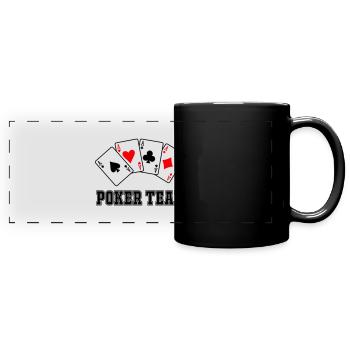 Équipe de poker - Mug panoramique uni - noir - Devant