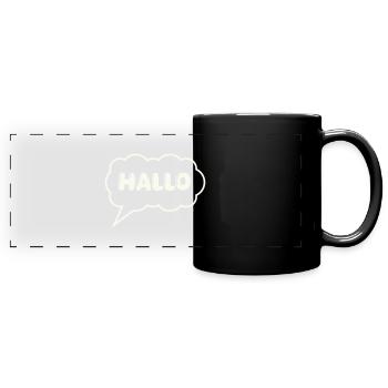 Speech bubble Hello - Full Colour Panoramic Mug - black - Front
