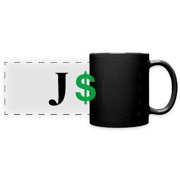 Buchstabe j Dollar - Panorama-Tasse farbig - Schwarz - Vorne
