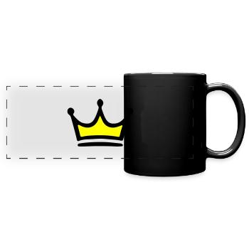 Symbole de la couronne - Mug panoramique uni - noir - Devant