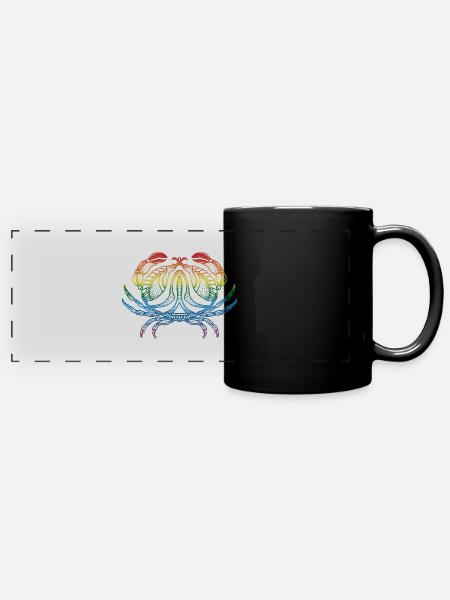 Krebs - Panorama-Tasse farbig - Schwarz