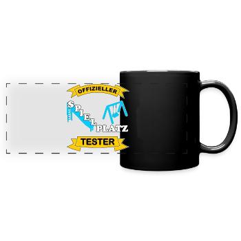Spielplatz Tester - Panorama-Tasse farbig - Schwarz - Vorne