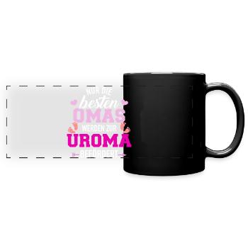 Uroma - Panorama-Tasse farbig - Schwarz - Vorne