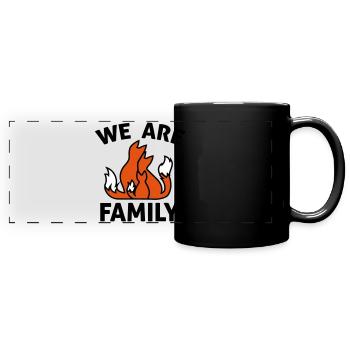 Fox Family We are family - animal family gift - Full Colour Panoramic Mug - black - Front