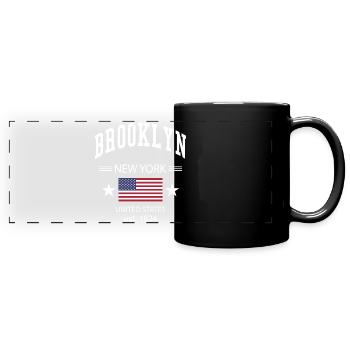 Brooklyn - Panorama-Tasse farbig - Schwarz - Vorne