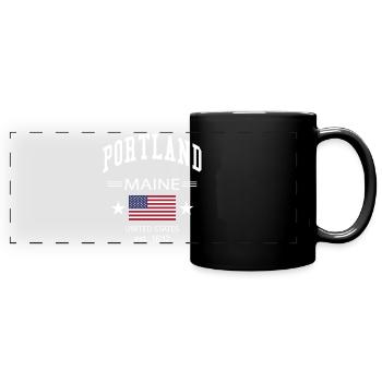 Portland - Panorama-Tasse farbig - Schwarz - Vorne