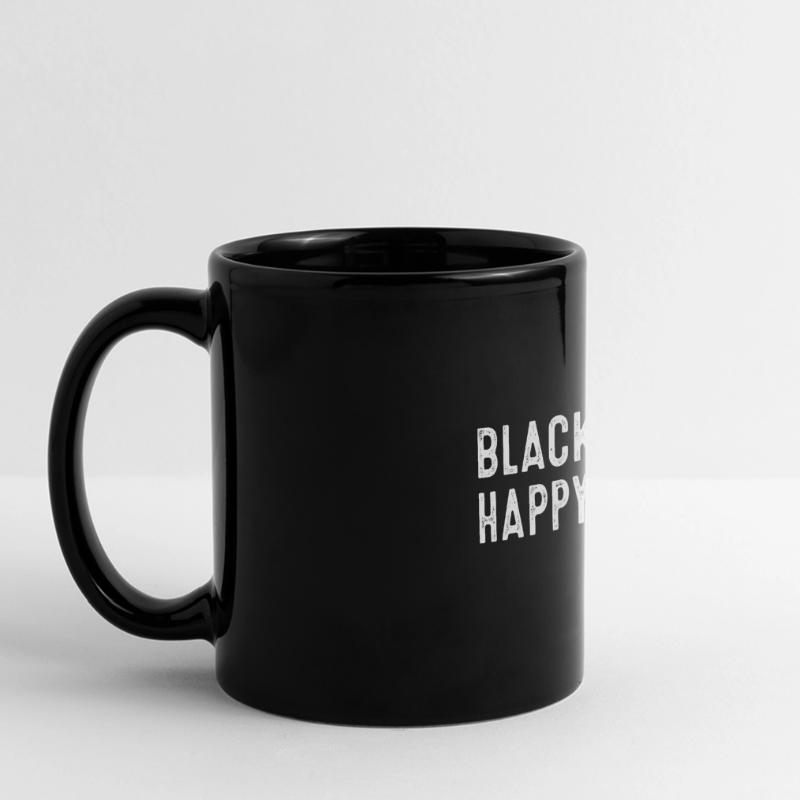 Schwarz ist meine glückliche Farbe Panorama-Tasse farbig