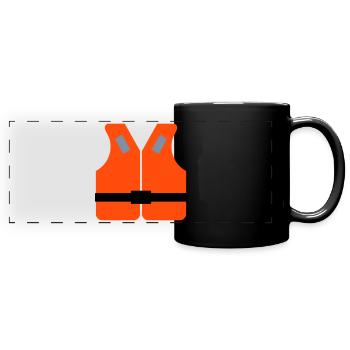 ★ Designfarben änderbar ★ Rettungsweste - Panorama-Tasse farbig - Schwarz - Vorne