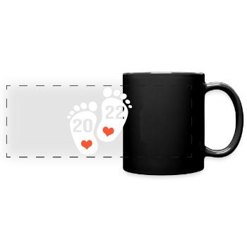naissance 2022 futur papa future maman bébé - Mug panoramique uni - noir - Devant