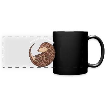 Watch Out For My Tongue Pangolin - Full Colour Panoramic Mug - black - Front