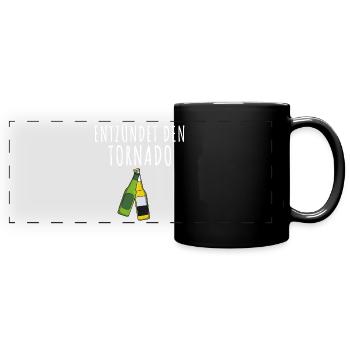 Tornado entzünden Mallorca Bier - Panorama-Tasse farbig - Schwarz - Vorne