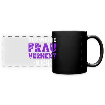 Lustiger Hexe Hexen Halloween Spruch - Panorama-Tasse farbig - Schwarz - Vorne