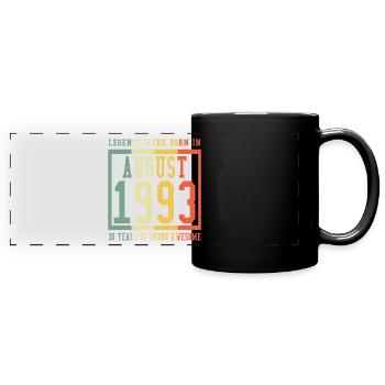 30 years - Legend were in born in AUGUST 1993 - Mug panoramique uni - noir - Devant