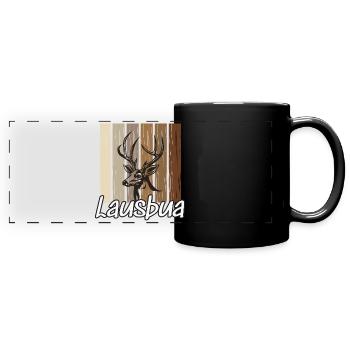 Lausbua Hirsch Lederhosen - Panorama-Tasse farbig - Schwarz - Vorne