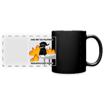 Makapag Kape Nga Coffee Design für stolze Pinoys - Panorama-Tasse farbig - Schwarz - Vorne
