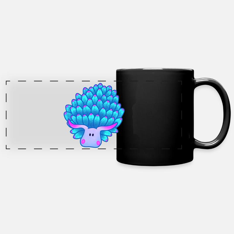Leaf Slug, Blue Sea Snail - Full Colour Panoramic Mug - black