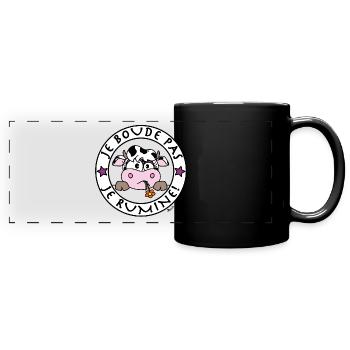 Vache - Je Boude Pas, Je Rumine - Mug panoramique uni - noir - Devant