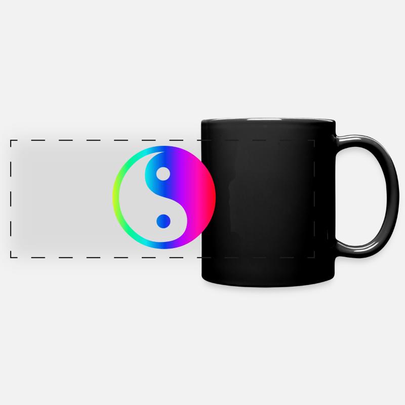 Arc-en-Ying Yang - Mug panoramique uni - noir