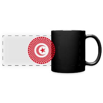 Tunisie Tunisie ⵜⵓⵏⴻⵙ Love Heart Mandala - Mug panoramique uni - noir - Devant