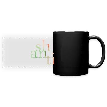 Shanti writing - Full Colour Panoramic Mug - black - Front