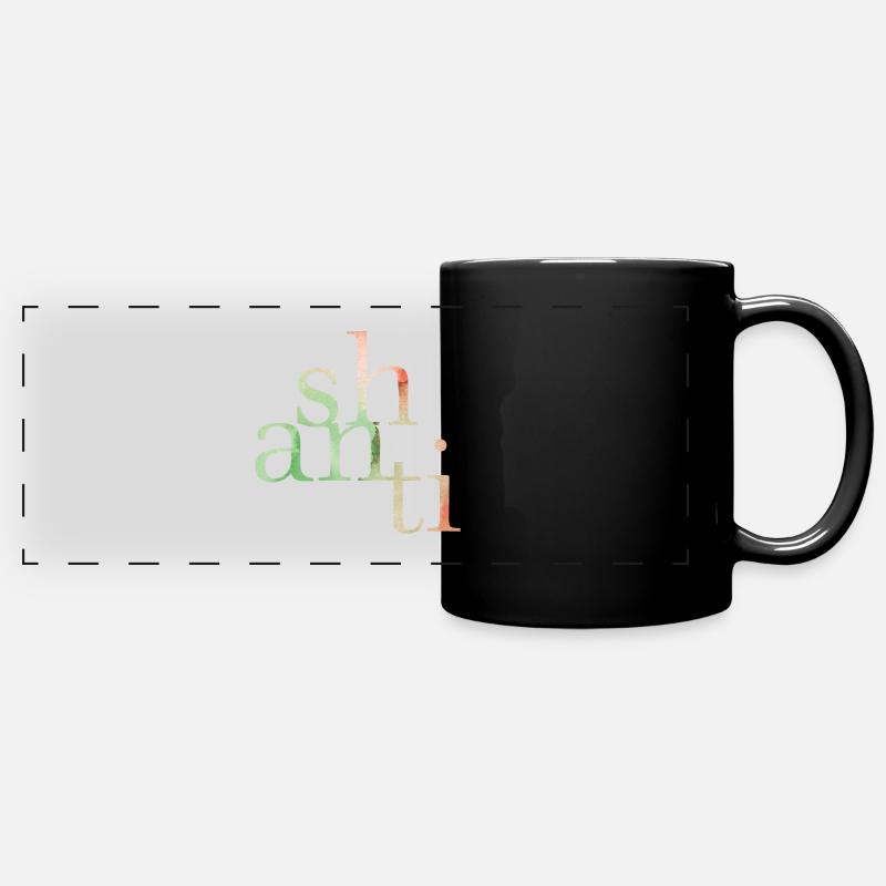 Shanti writing - Full Colour Panoramic Mug - black