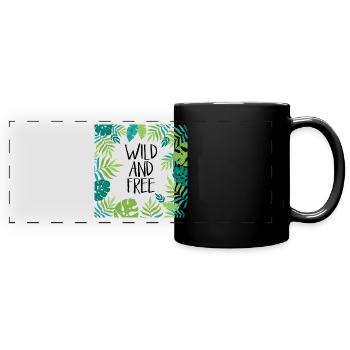 Wild and free - Full Colour Panoramic Mug - black - Front