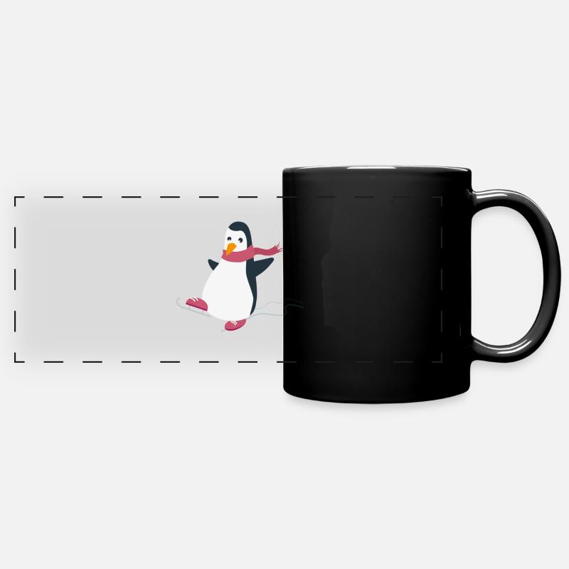 penguin - Full Colour Panoramic Mug - black