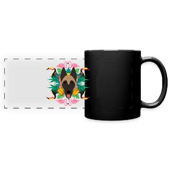 Tropical - Full Colour Panoramic Mug - black - Front