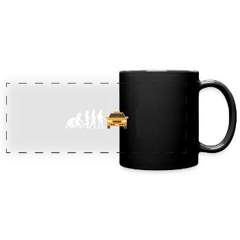 taxi driver evolution taxi driving car cab gift - Full Colour Panoramic Mug - black - Front
