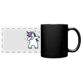 Licorne licorne Dab tamponnant cadeau - Mug panoramique uni - noir - Devant