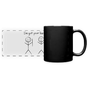 je couvre tes arrières - Mug panoramique uni - noir - Devant