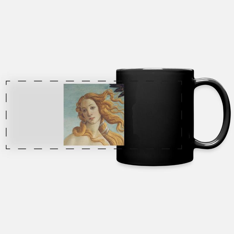 La naissance de Vénus par Botticelli (détail) - Mug panoramique uni - noir