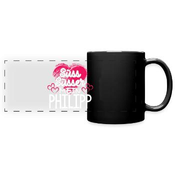 PHILIPP - süss - Panorama-Tasse farbig - Schwarz - Vorne