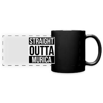 Straight Outta Murica! | Bestes Land - Panorama-Tasse farbig - Schwarz - Vorne