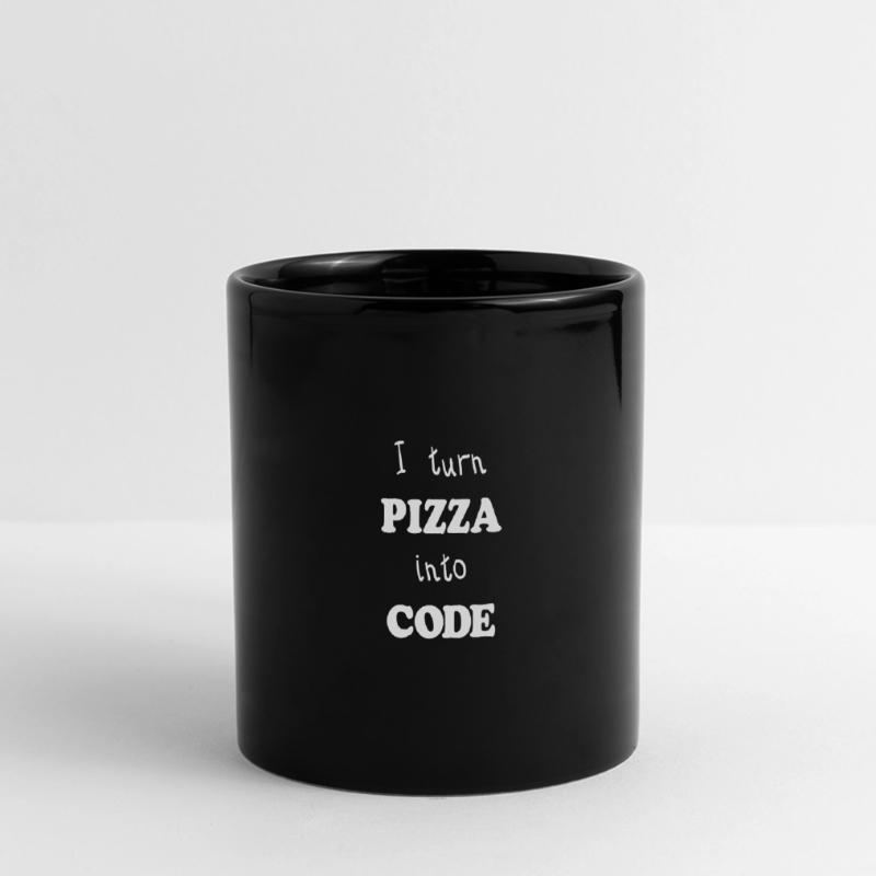 Je tourne Pizza dans le code de script programmeur Conception Mug panoramique uni