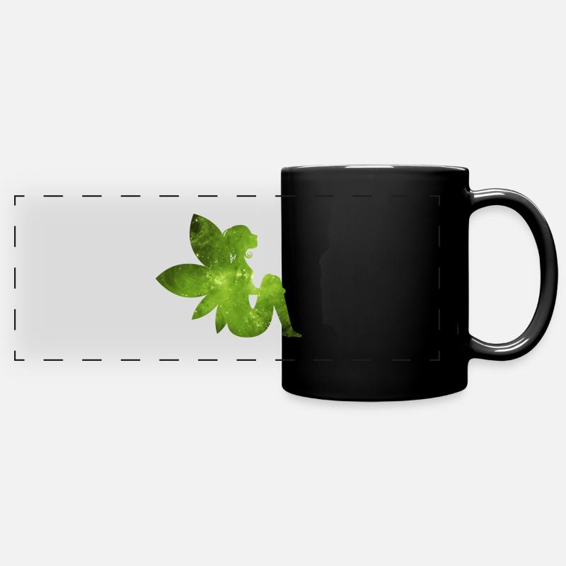 idée verte cadeau Fée Elfe - Mug panoramique uni - noir