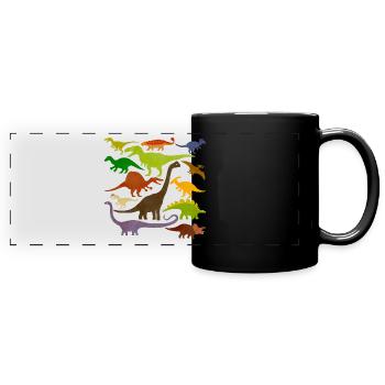 Dino Design - Full Colour Panoramic Mug - black - Front