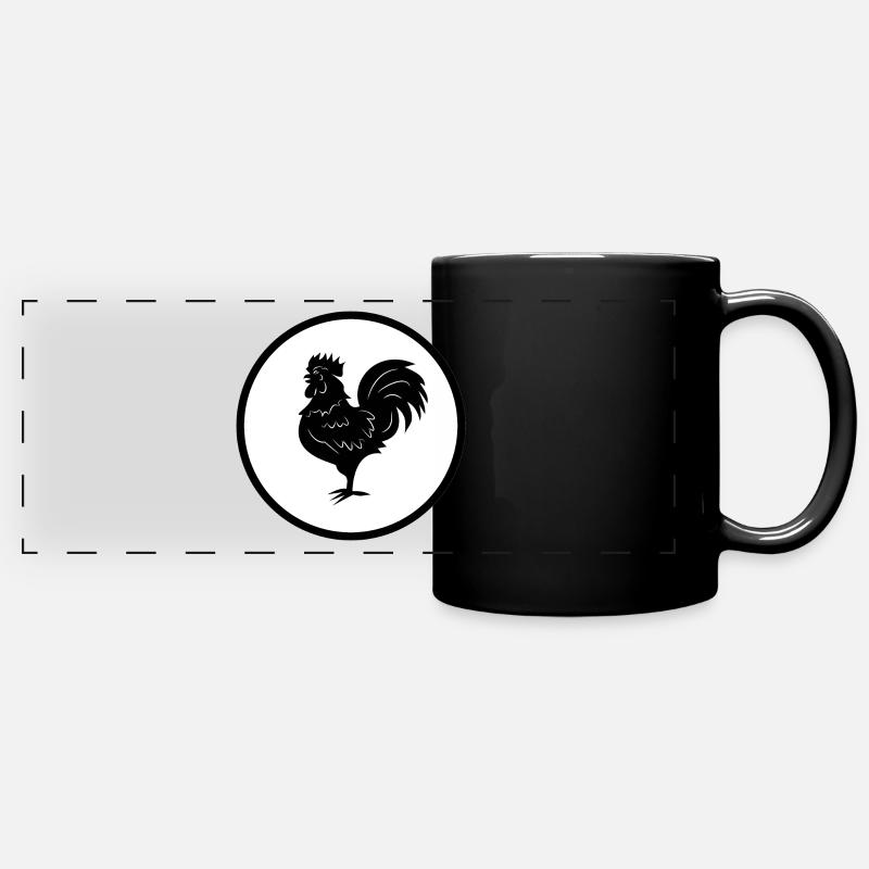 rooster - Full Colour Panoramic Mug - black