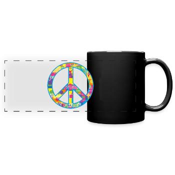 Paix / symbole de paix - Mug panoramique uni - noir - Devant