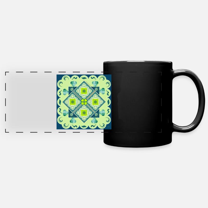 Grafik Kunst 🎨 - Panorama-Tasse farbig - Schwarz