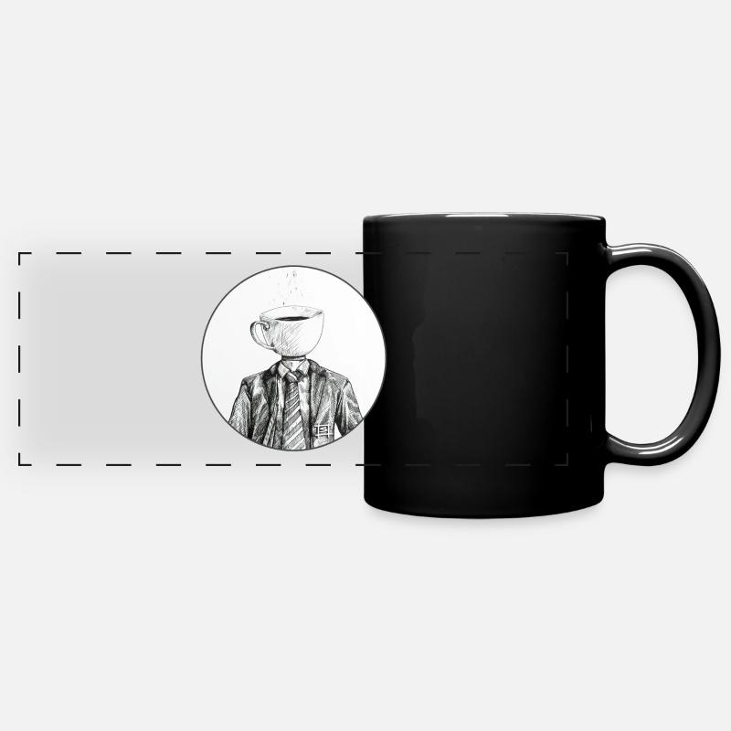 Kaffeekopf - Panorama-Tasse farbig - Schwarz