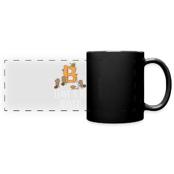 Biber - Damm - Ingenieur - Geschenk - Panorama-Tasse farbig - Schwarz - Vorne