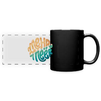 mehr meer - Panorama-Tasse farbig - Schwarz - Vorne
